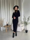 Черное свободное флисовое платье-свитер в рубчик “Мартен” | 6590011 | фото 2