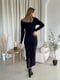 Чорна вільна флісова сукня-светр в рубчик "Мартен" | 6590011 | фото 5