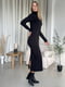 Чорна вільна флісова сукня-светр в рубчик "Мартен" | 6590011 | фото 3