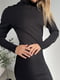 Чорна вільна флісова сукня-светр в рубчик "Мартен" | 6590011 | фото 6