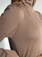 Бежевое свободное флисовое платье-свитер в рубчик “Мартен” | 6590012 | фото 7