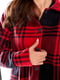 Теплая флисовая рубашка-кардиган красного цвета в клетку | 6590297 | фото 3