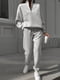 Теплий сірий костюм з начосом: світшот: та джогери | 6590367