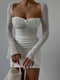 Сукня-міні молочного кольору з відкритим декольте | 6590516 | фото 2