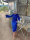 Синя сукня в рубчик з поясом | 6590533 | фото 4