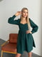 Зелена сукня А-силуету з рукавами-фонариками | 6590588 | фото 4