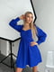 Синя сукня А-силуету з рукавами-фонариками | 6590590