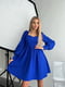 Синя сукня А-силуету з рукавами-фонариками | 6590590 | фото 3