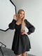 Чорна сукня А-силуету з рукавами-фонариками | 6590591 | фото 2