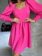 Рожева сукня А-силуету з рукавами-фонариками | 6590594 | фото 3