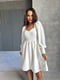 Сукня А-силуету молочного кольору з рукавами-фонариками | 6590595 | фото 2