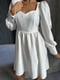 Сукня А-силуету молочного кольору з рукавами-фонариками | 6590595 | фото 3