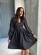 Чорна сукня А-силуету з рукавами-фонариками | 6590597 | фото 4