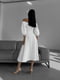 Сукня А-силуету молочного кольору з рукавами-фонариками | 6590610 | фото 4