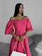 Рожева сукня А-силуету з рукавами-фонариками | 6590611 | фото 2