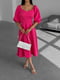 Рожева сукня А-силуету з рукавами-фонариками | 6590611 | фото 3