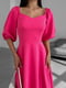 Рожева сукня А-силуету з рукавами-фонариками | 6590611 | фото 4