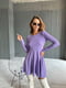 Фіолетова силуетна сукня в рубчик | 6590617 | фото 2
