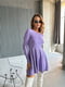Фіолетова силуетна сукня в рубчик | 6590617 | фото 3