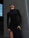 Чорна сукня-гольф з розрізом на стегні | 6590633 | фото 3
