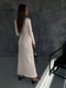Бежева сукня А-силуету в рубчик  з розрізом на стегні | 6590638 | фото 2