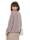 Меланжевый свитер объемной вязки пудрового цвета | 6487607 | фото 4