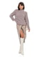 Меланжевый свитер объемной вязки пудрового цвета | 6487607 | фото 2