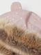 Шапка светло-розовая в горошек с ушками | 6605826 | фото 3