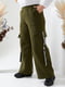 Зимові штани карго на флісі кольору хакі | 6606063 | фото 4