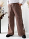 Зимові коричневі штани карго на флісі | 6606064 | фото 2