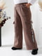 Зимові коричневі штани карго на флісі | 6606064 | фото 3