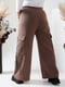 Зимові коричневі штани карго на флісі | 6606064 | фото 4