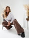 Зимові коричневі штани карго на флісі | 6606064 | фото 6