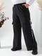 Зимові чорні штани карго на флісі | 6606065 | фото 3