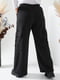 Зимові чорні штани карго на флісі | 6606065 | фото 4