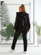 Велюровий чорний костюм: толстовка і штани | 6606179 | фото 4