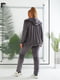 Велюровый темно-серый костюм: толстовка и брюки | 6606180 | фото 2