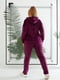 Велюровий бордовий костюм: худі і штани | 6606186 | фото 4