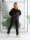 Велюровий чорний костюм: худі і штани | 6606187 | фото 3