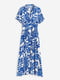 Платье А-силуэта бело-синее с узором | 6588879 | фото 4
