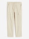 Штани-карго стандартного крою з бавовняно-льяної тканини світло-бежевого кольору | 6589019 | фото 3
