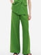 Льняные брюки прямого кроя зеленого цвета | 6589282 | фото 2
