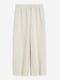 Укороченные брюки из льняно-вискозной ткани светло-бежевого цвета | 6589653 | фото 5
