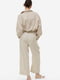 Укороченные льняные брюки светло-бежевого цвета | 6589779 | фото 3