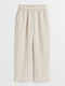 Укороченные льняные брюки светло-бежевого цвета | 6589779 | фото 5