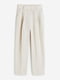Укороченные прямые брюки светло-бежевого цвета | 6589781