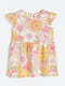 Сукня жовто-рожева в принт | 6589881