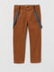 Штани для хлопчиків коричневого кольору на підтяжках | 6588208