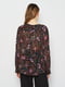 Блуза из струящейся ткани черного цвета в цветочный принт | 6608644 | фото 2