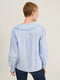Голубая блуза в полоску с оборчатым воротником в стиле Питера Пэна | 6608728 | фото 2